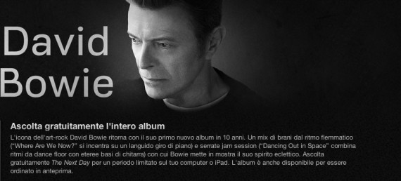 Ascolta gratuitamente l’ultimo album di David Bowie