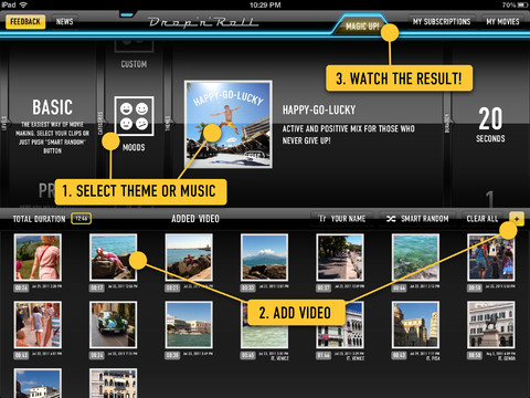 Drop’n’Roll: video editing avanzato su iPad