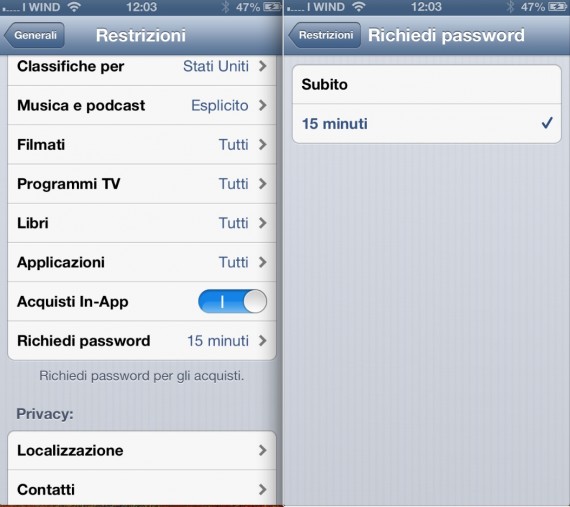Disabilitare gli acquisti in-app su iPad