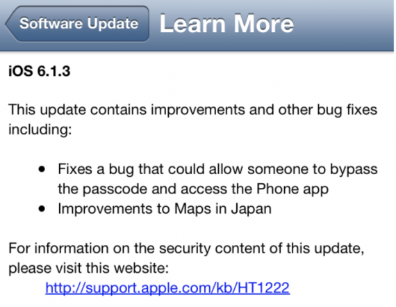 Disponibile iOS 6.1.3 per iPad