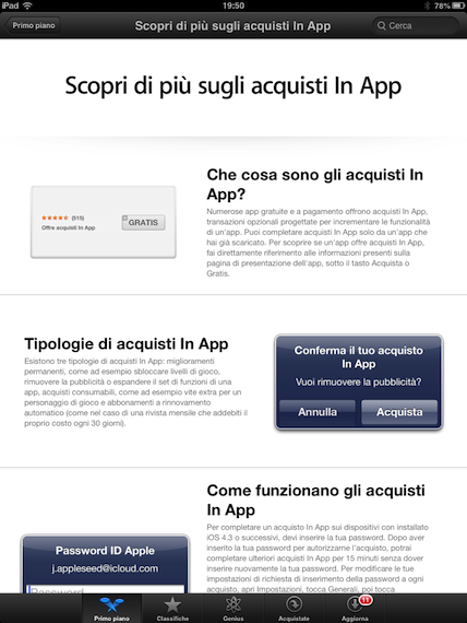 Apple pubblica una sezione per spiegare gli acquisti In App