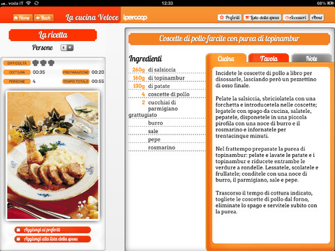 La cucina Ipercoop diventa un’app per iPad