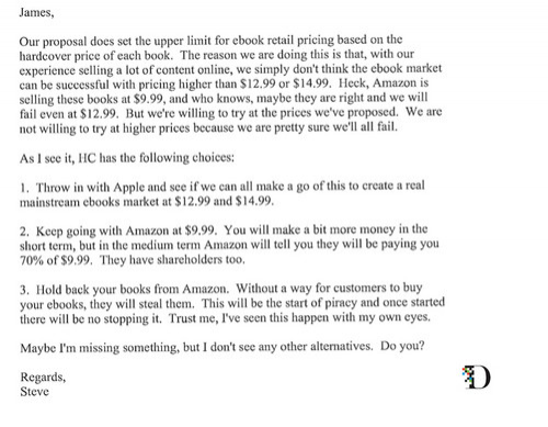Steve Jobs inviò una e-mail a Murdock per parlare dei prezzi degli ebook