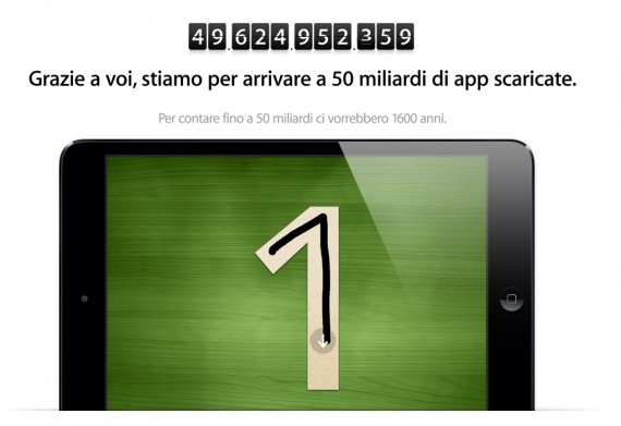 50 miliardi di download: la home page Apple si aggiorna con il countdown