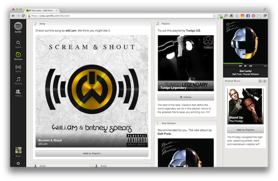 Spotify aggiunge la funzione “Scopri” sul suo portale web