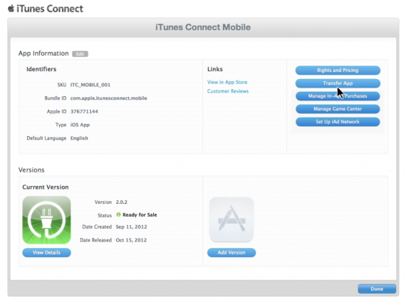 iTunes Connect: ora è possibile trasferire un’app da un dev all’altro