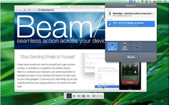 BeamApp, per condividere dati tra iPad e Mac