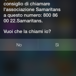 Anche in Italia Siri offre un aiuto se si manifesta la volontà di suicidarsi