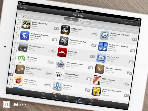 Apple modifica la scheda “Acquisti” in App Store su iPad per visualizzare le app acquistate in ordine alfabetico