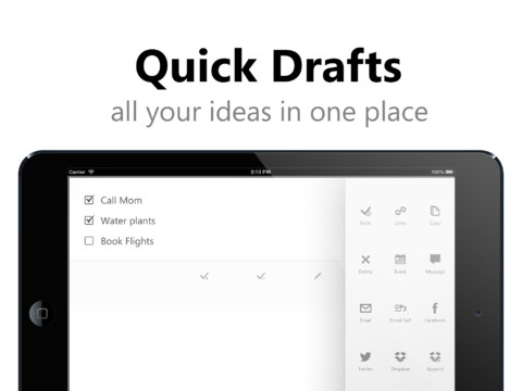 Quick Drafts for iPad: da oggi ogni nostra idea rimarrà impressa nero su bianco