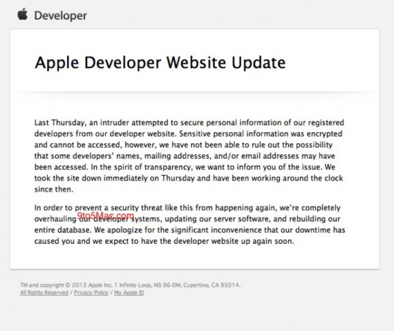 Apple: “Dev Center offline dopo un attacco hacker!”