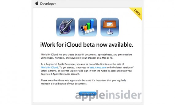 Apple rilascia la versione beta di iWork per iCloud