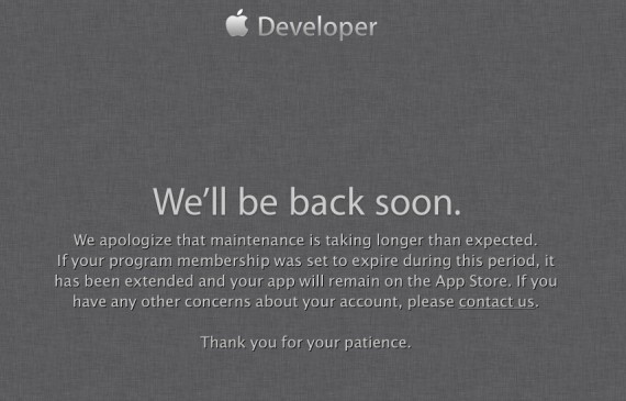 DevCenter Apple offline da diverse ore
