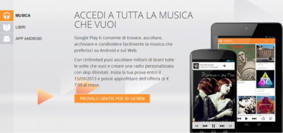 Disponibile anche in Italia Google Play Music All Access