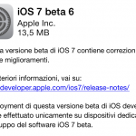Apple pubblica la sesta beta di iOS 7