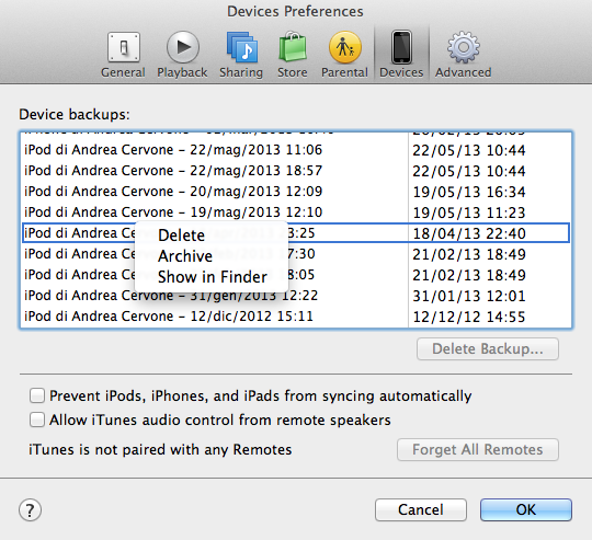 Come archiviare un vecchio backup su iTunes del nostro iPad per utilizzarne uno nuovo – Guida