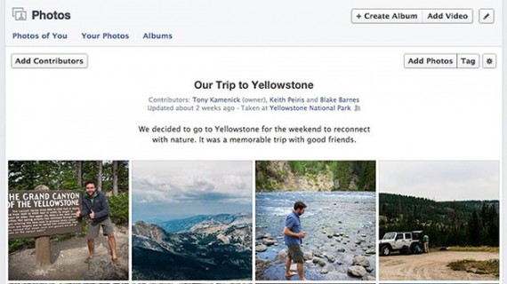 Arrivano gli album condivisi su Facebook