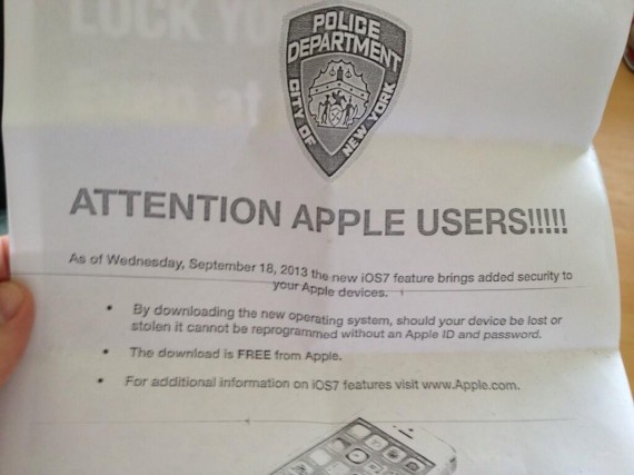 iOS 7 più sicuro: te lo spiega anche la polizia di New York
