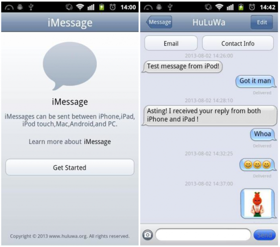 “iMessage Chat for Android” disponibile su Google Play, ma è solo un porting