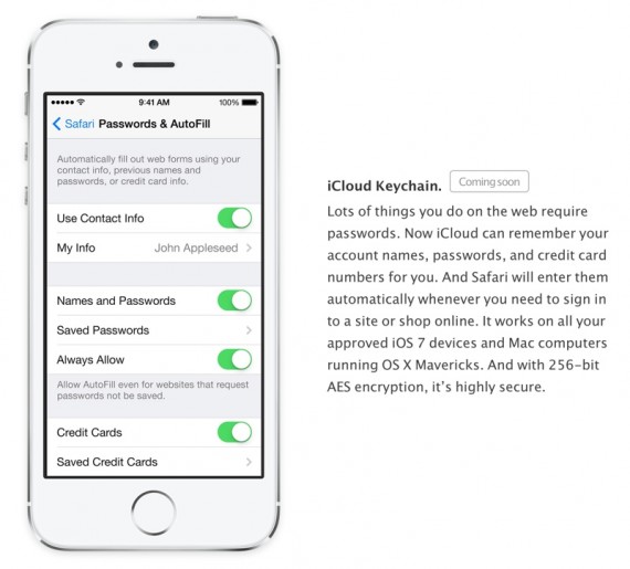 iCloud Keychain rimosso da iOS 7 GM
