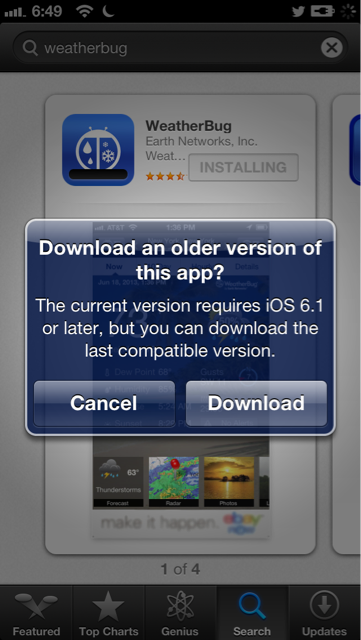 Apple introduce il supporto al download di versioni precedenti della applicazioni su App Store