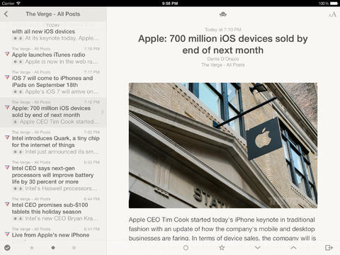 Arriva su App Store un nuovo update per Reeder 2