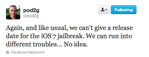 iOS 7: il jailbreak non arriverà così presto come ipotizzato
