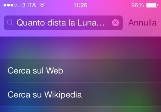 iOS 7.0.3 ripristina la ricerca sul Web e su Wikipedia in Spotlight