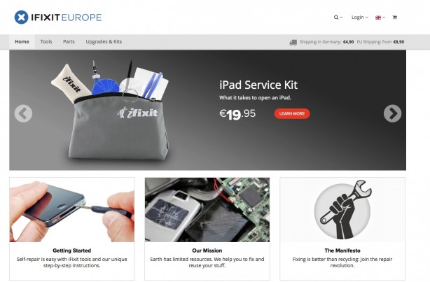 iFixit apre anche in Europa, con tanti pezzi di ricambio per iPad