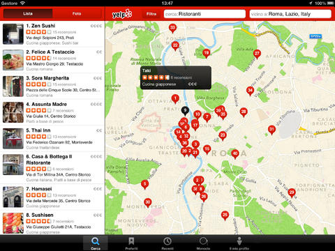 Yelp pubblica un aggiornamento per la sua app ufficiale