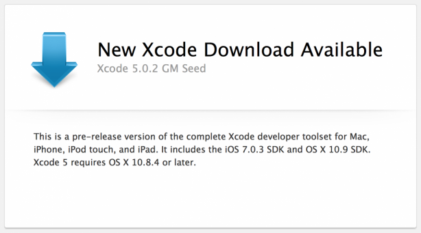 Disponibile Xcode 5.0.2 GM per gli sviluppatori