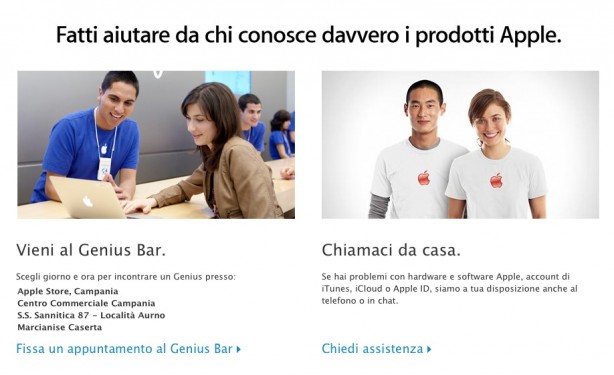 Nuove opzioni di assistenza al Genius Bar