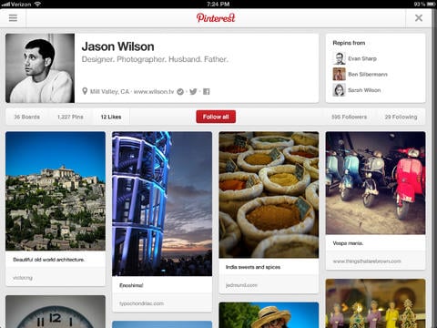 Disponibile un nuovo aggiornamento per Pinterest