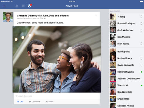 Facebook per iPad si aggiorna: arriva la possibilità di modificare i post pubblicati