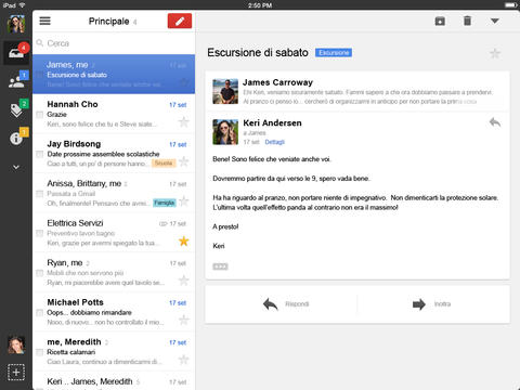Google aggiorna Gmail per iPad