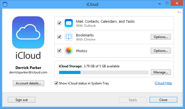 Nuova versione di iCloud Control Panel per Windows