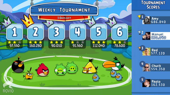 Rovio rilascia nuovi tornei per Angry Birds Friends