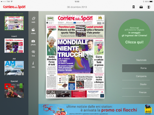 L’app Corriere dello Sport HD si aggiorna