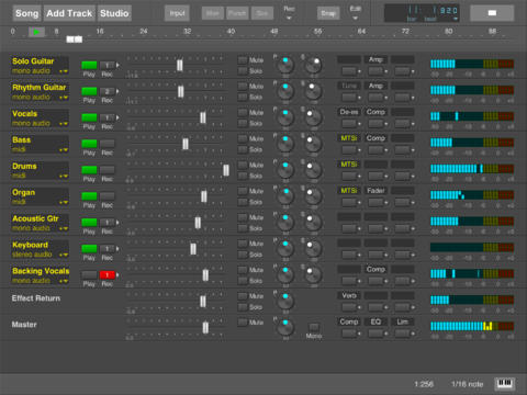 MultitrackStudio, un multitraccia audio e Midi nel tuo iPad