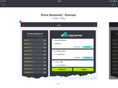 Cambio grafico per l’app Skyscanner