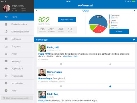 MyFitnessPal, il miglior conta calorie per iPad