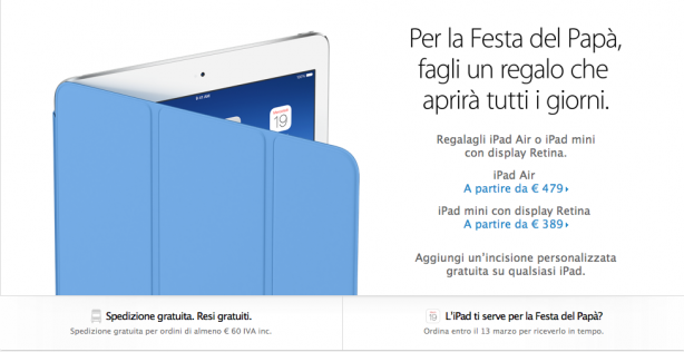 Festa del papà: nuova vetrina sull’Apple Online Store