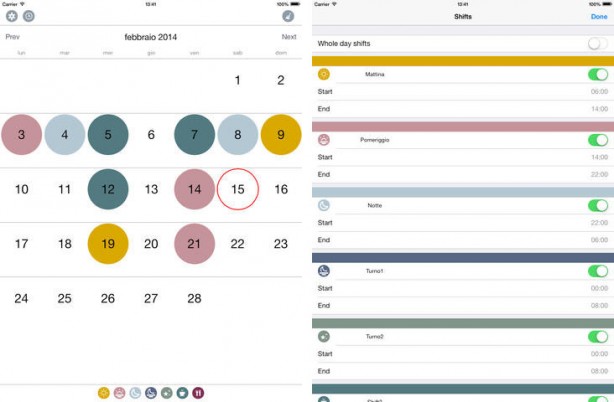 ShiftCal vi aiuta a controllare i turni di lavoro direttamente da iPad