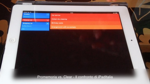Clear vs. Promemoria – Il confronto di iPadItalia
