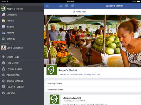 Gestore delle pagine Facebook 3.0 disponibile su App Store