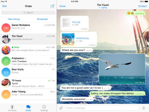 Telegram HD: ottima alternativa gratuita a Whatsapp ora disponibile anche per iPad