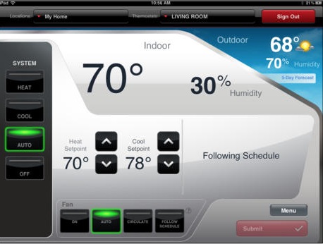 Regola la temperatura di casa da iPad con il sistema Total Connect Comfort