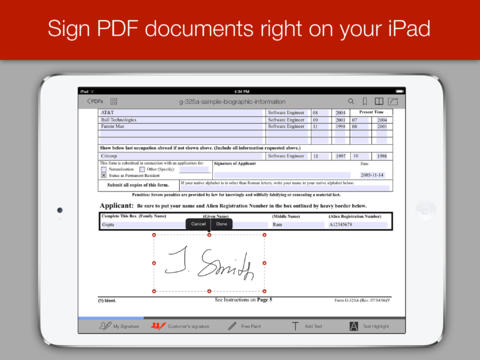 Con PDF Form puoi firmare e completare i moduli con l’iPad