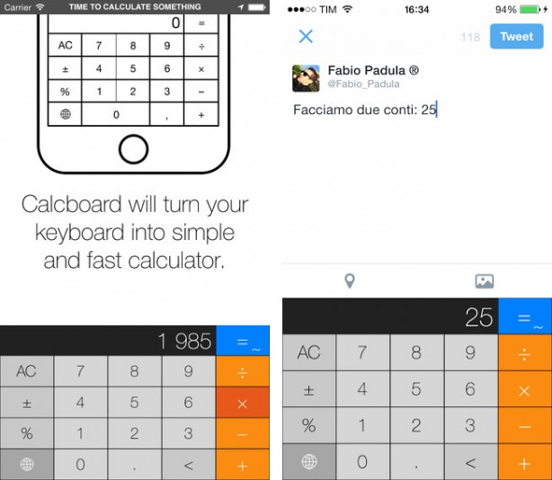 Calcboard: operazioni matematiche con la tastiera calcolatrice