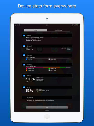 Omnistat: tutte le informazioni riguardanti l’iPad nel centro notifiche